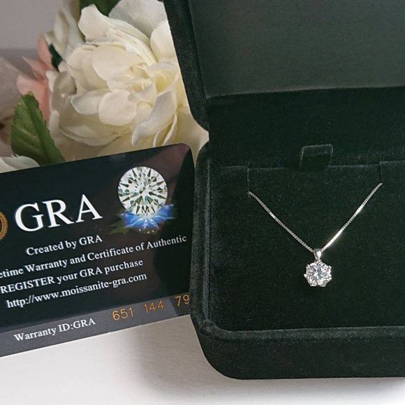 1 Carat Moissanite Necklace with 925 Sterling Silver Chain - Picture 5 of 7